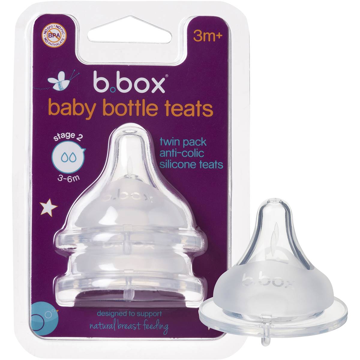 B.Box Baby Bottle Teats Assorted Peekaboo Kidz Clare