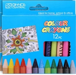 Office Central Colour Crayons 12pack