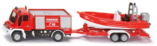 Siku - Fire engine with boat - 1636