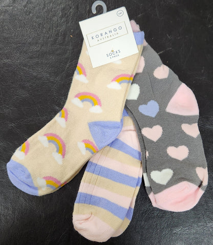 Korango Sunshine & Rainbows Socks 3pk