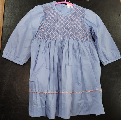 Korango Long Sleeve Smocked Dress Blue Heron Baby
