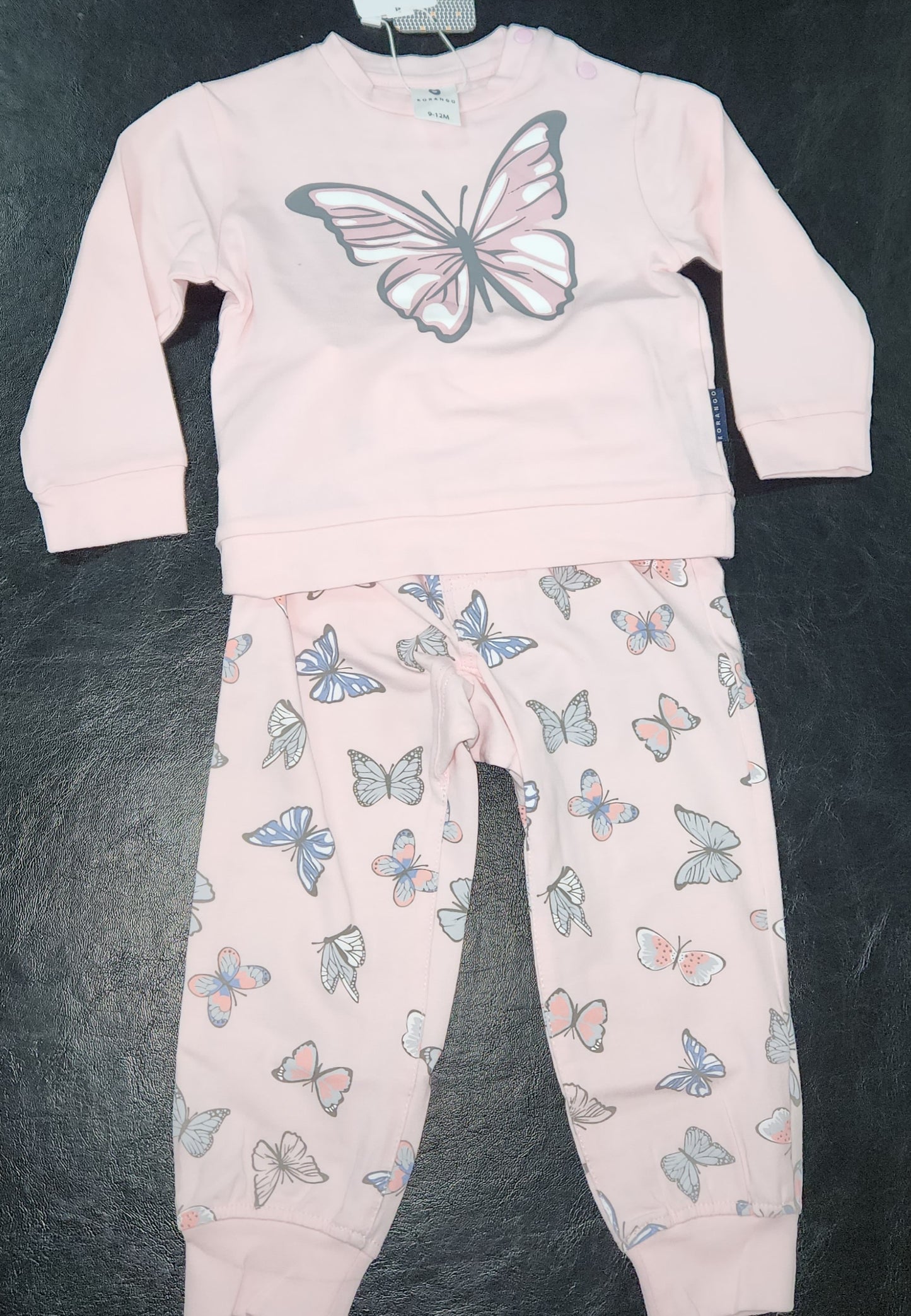 Korango Butterfly Print Pyjamas Fairytale Pink Baby