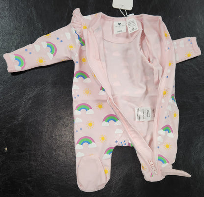 Korango Sunshine & Rainbows Double Zip Onesie Blue Heron