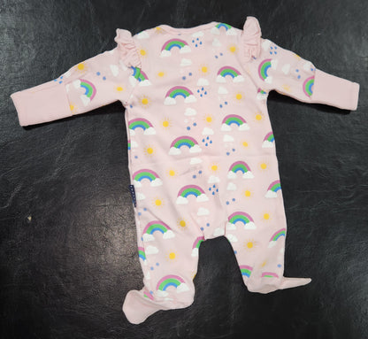 Korango Sunshine & Rainbows Double Zip Onesie Blue Heron