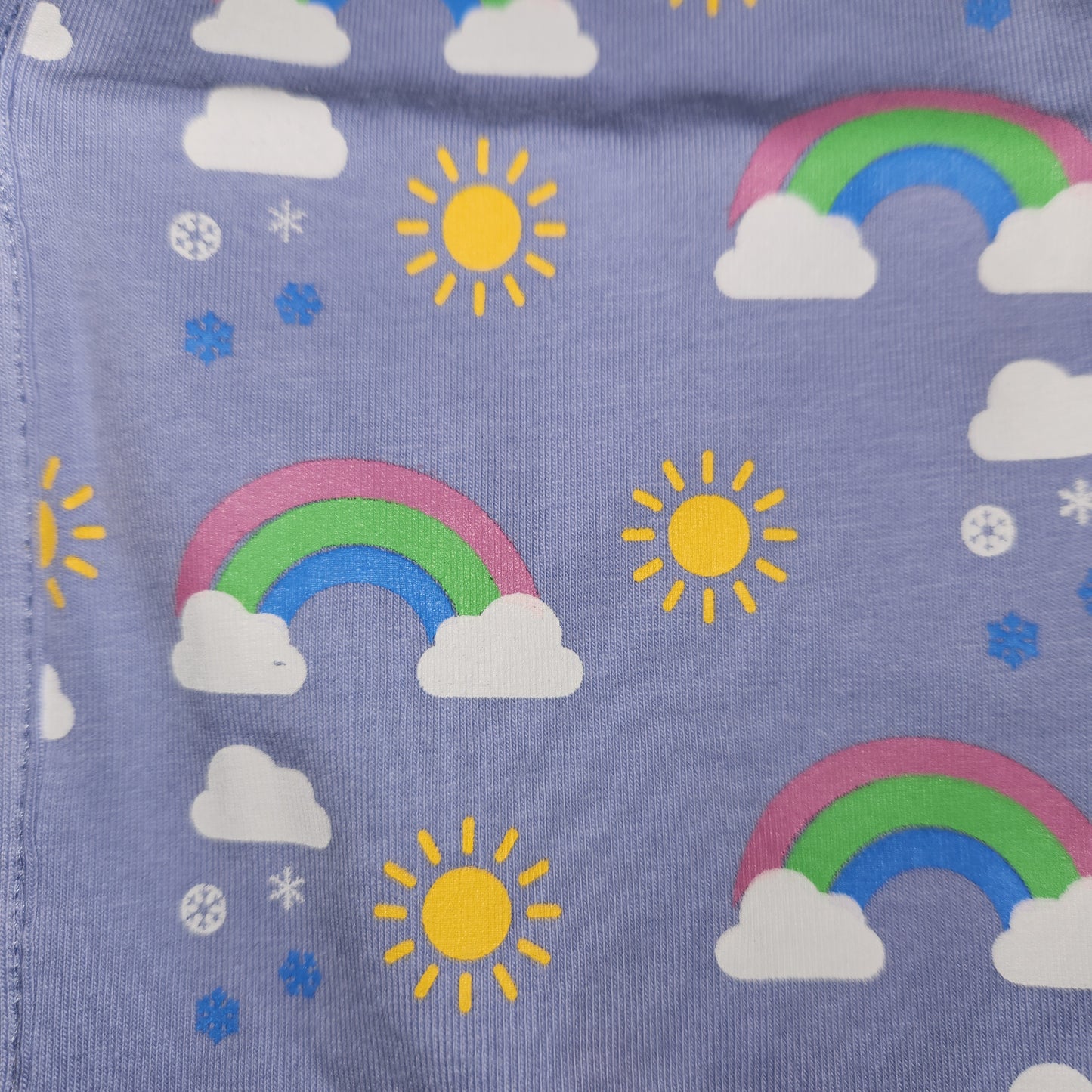 Korango Sunshine & Rainbows Double Zip Onesie Blue Heron