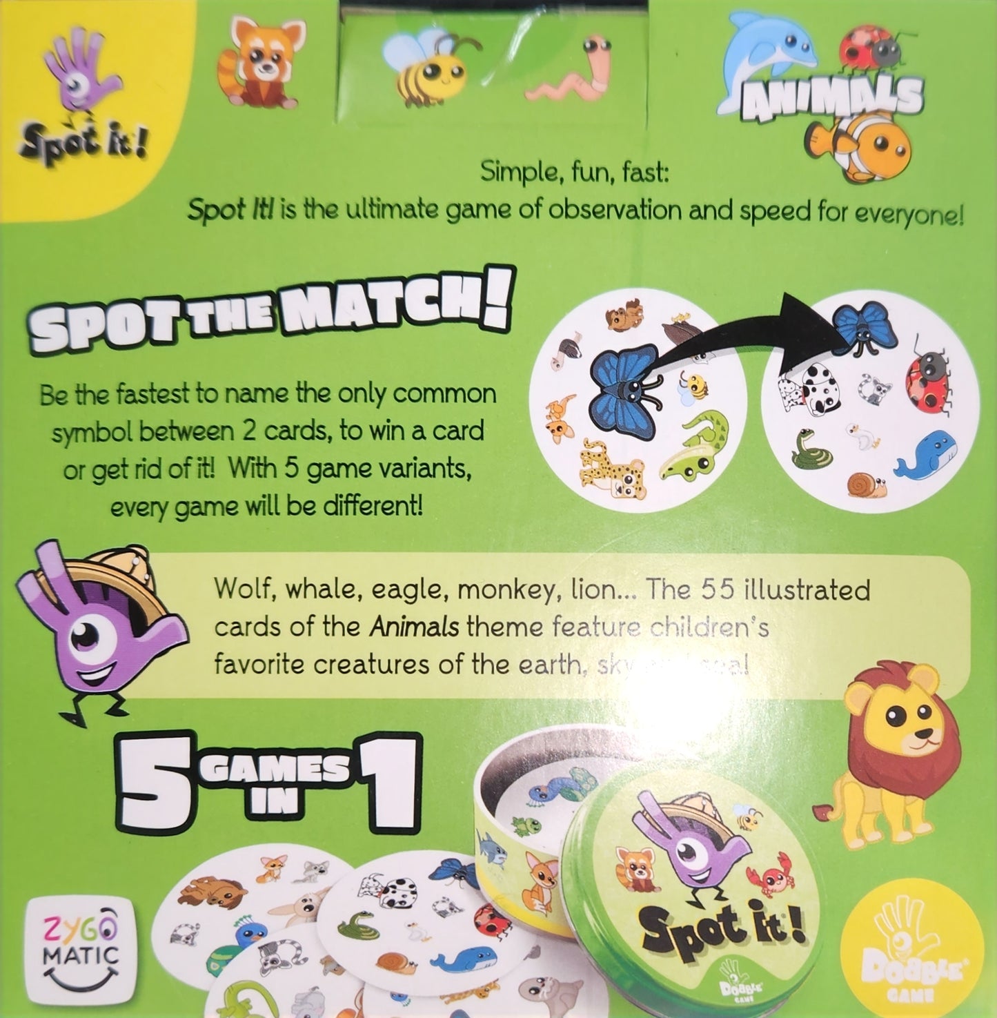 Spot it Game - Kids Animals