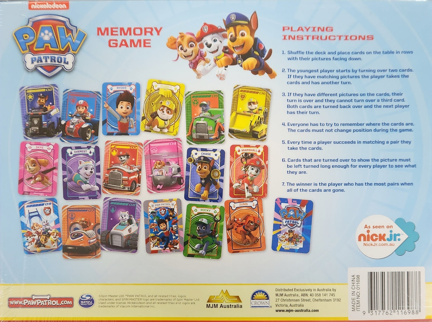 Paw Patrol Memory Game