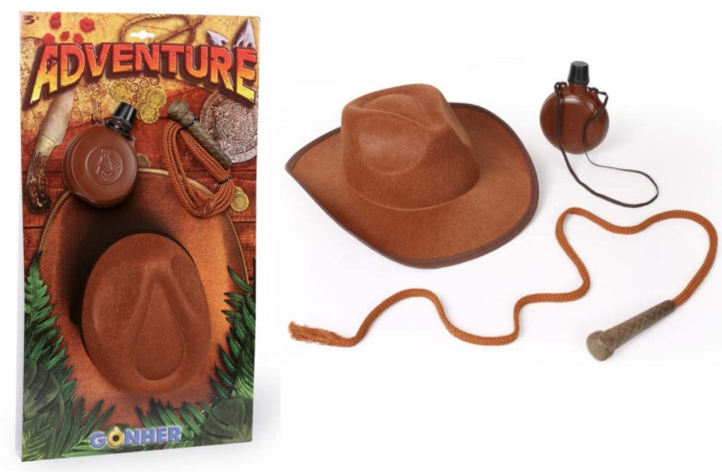 Adventure Set -Hat, Whip, Canteen