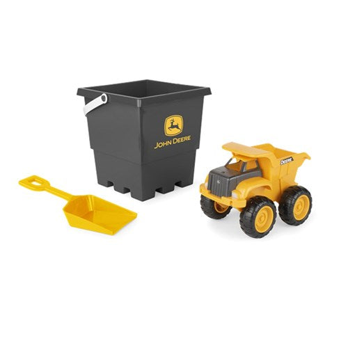 John Deere - 15cm Sand Pit Bucket Set: Yellow Dump Truck