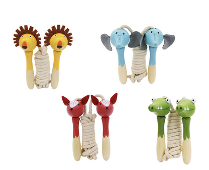 Wooden Jungle Animal Skipping Rope