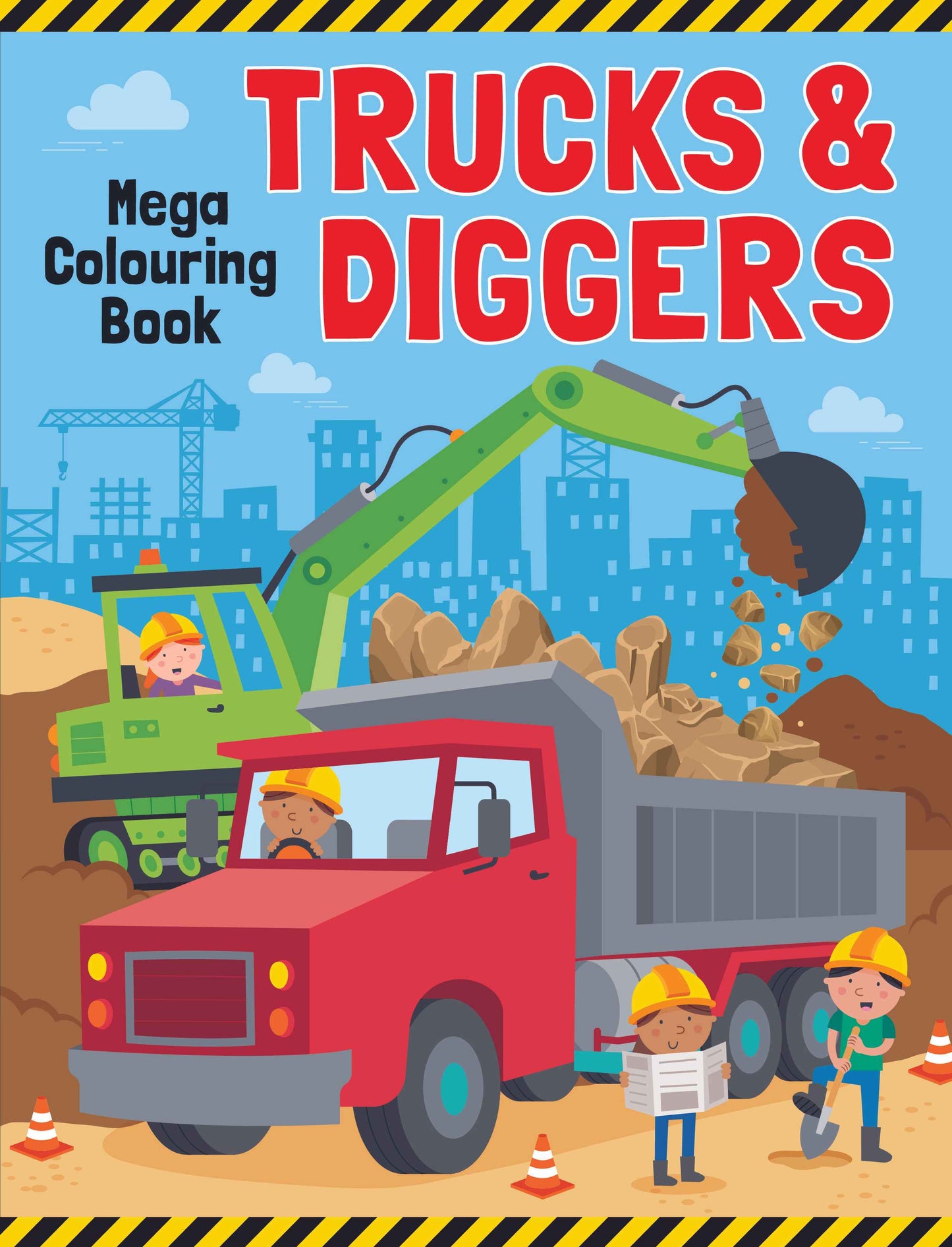 Trucks and Diggers Mega Colouring Book