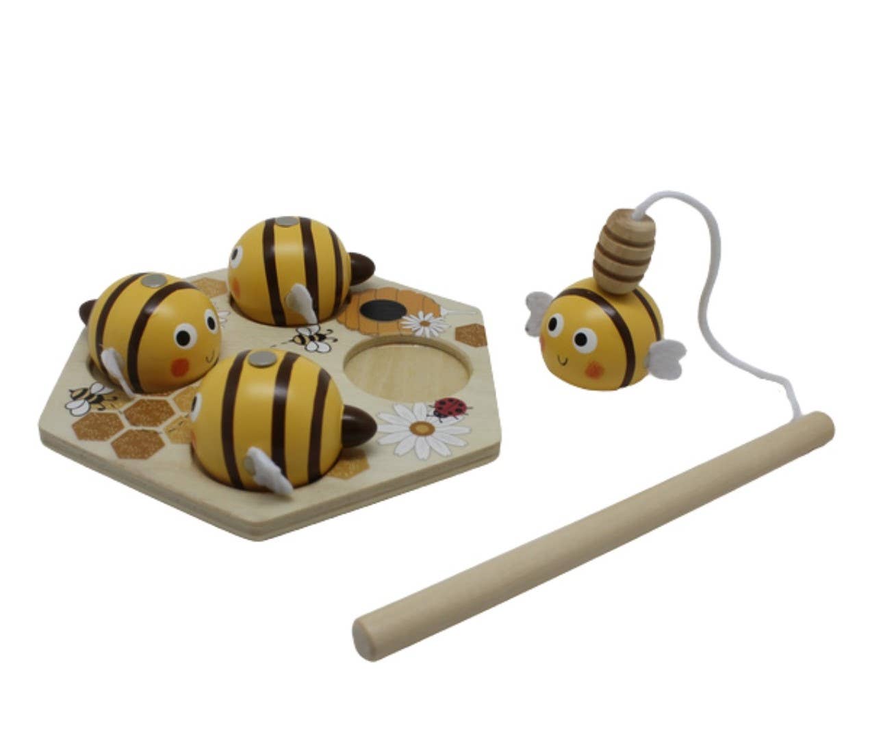 Wooden Bee Fishing Game