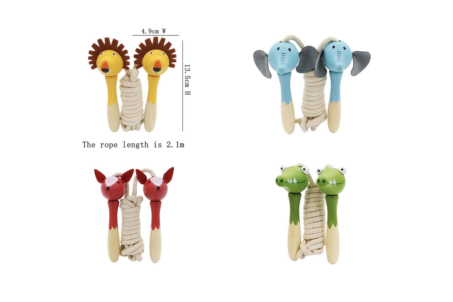 Wooden Jungle Animal Skipping Rope