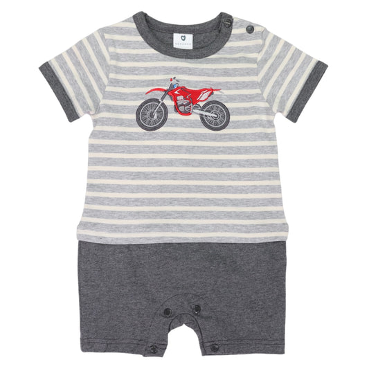 Korango -Motor Bike Applique Short Sleeve Onesie