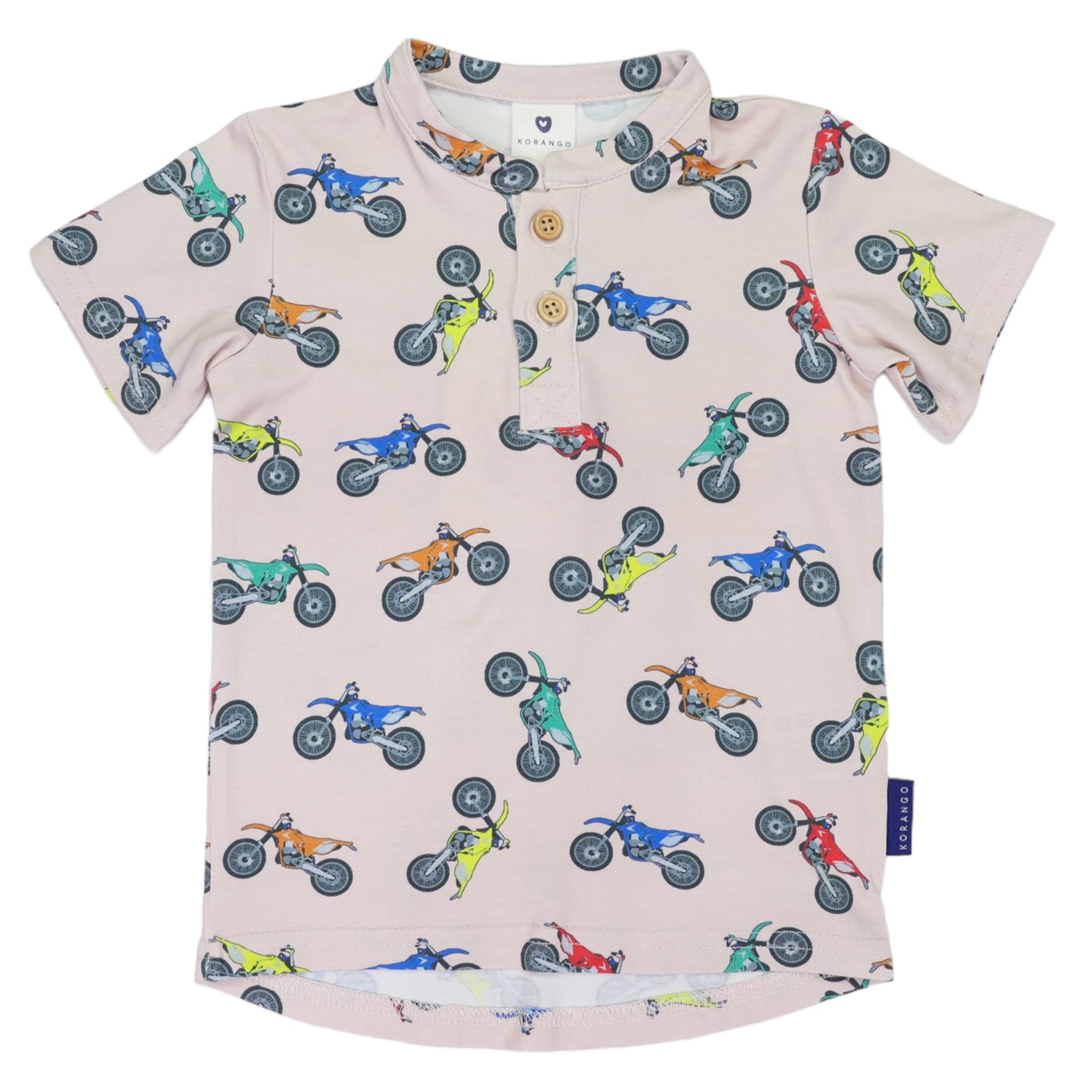 Korango - Motor Bike Print Henley Tee