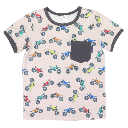 Korango- Motor Bike Print Pocket Tee Assorted