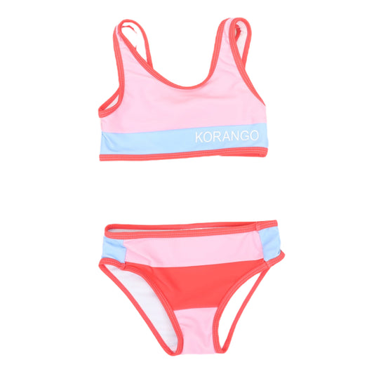 Korango - Pink Contrast Swim Crop Set Pink