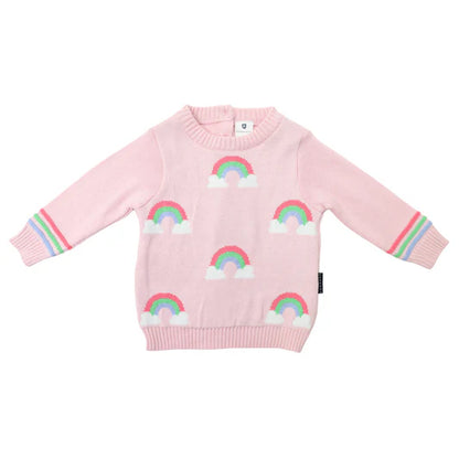 Korango Rainbow Pattern Knit Sweater Fairytale Pink Baby