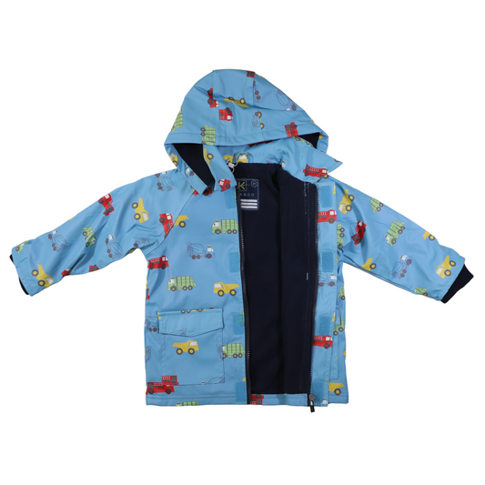 Korango-Trucks Polar Fleece Lined Raincoat Airie Blue Baby