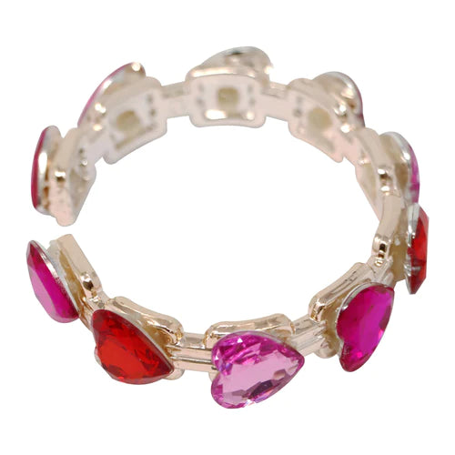 Pink Poppy's Gemstone Heart Bangle