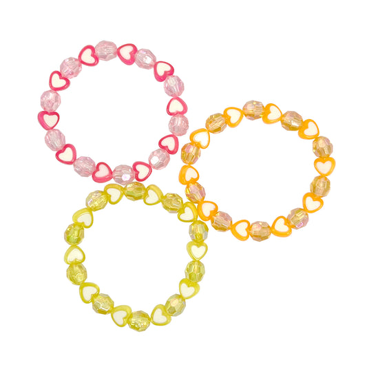 Pink Poppy - Love Heart Bracelet Set