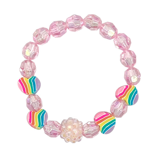 Pink Poppy - Rainbow Love Heart Bracelet