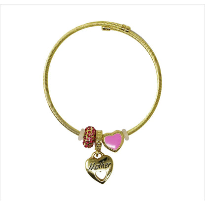 Pink Poppy - Mother & Daughter Charm Bracelet