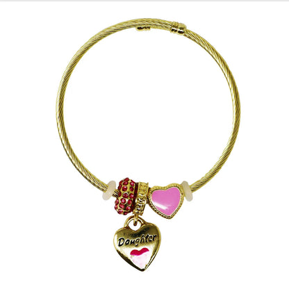 Pink Poppy - Mother & Daughter Charm Bracelet