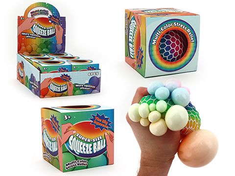 RAINBOW SUPER SIZE SQUEEZE PUS BALL - 100mm