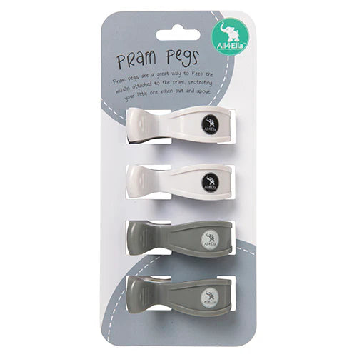 All4Ella - Pram Pegs - 4pk Assorted