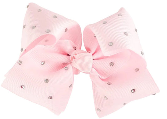 Flo- Large Diamante Bow Pink