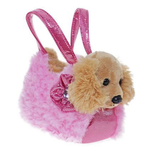 Fancy Pals - Toy Pet Carrier - Cocker Spaniel in Pink Fluffy