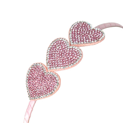 Pink Poppy - Pink Rhinestone Heart Headband