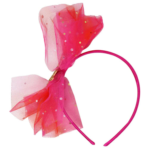 Butterfly Glitter Hot Pink & Gold Bow Headband