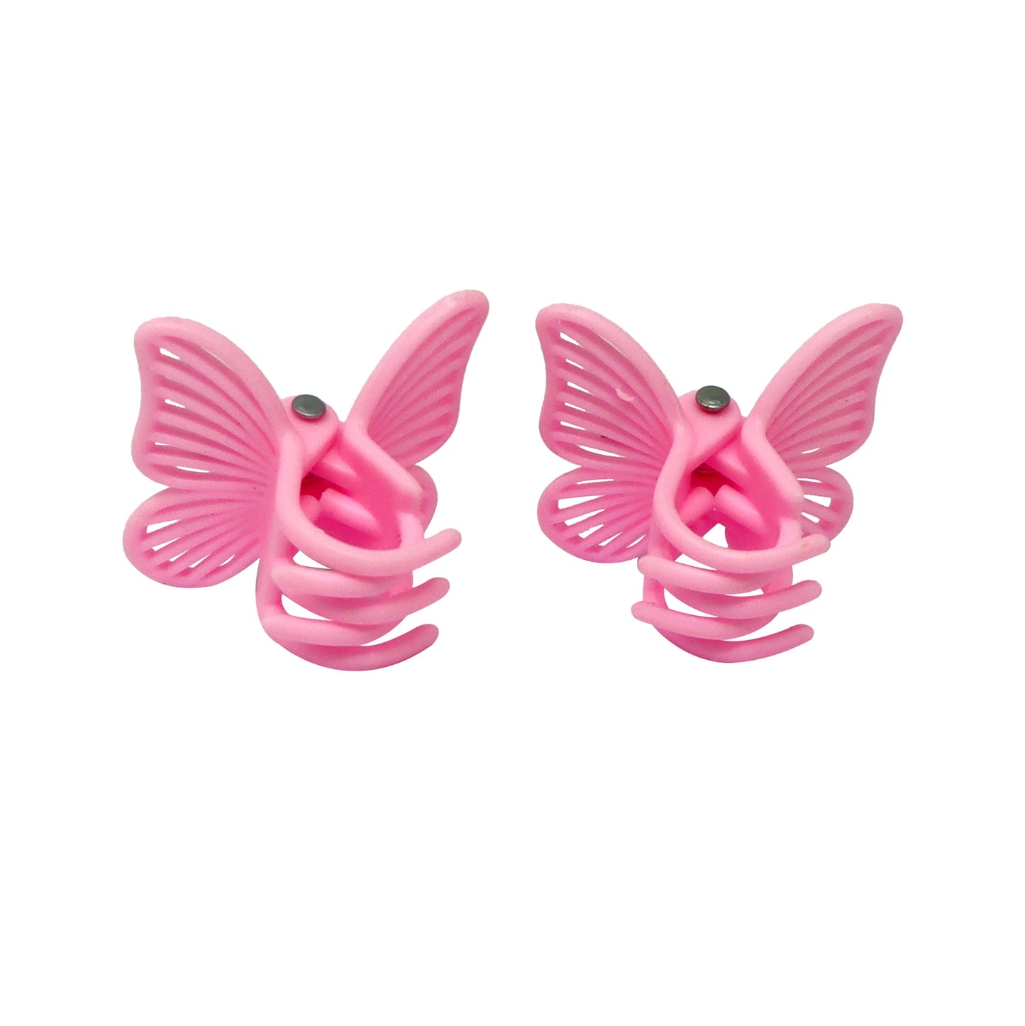 Pink Poppy - Butterfly Claw Hair Clips