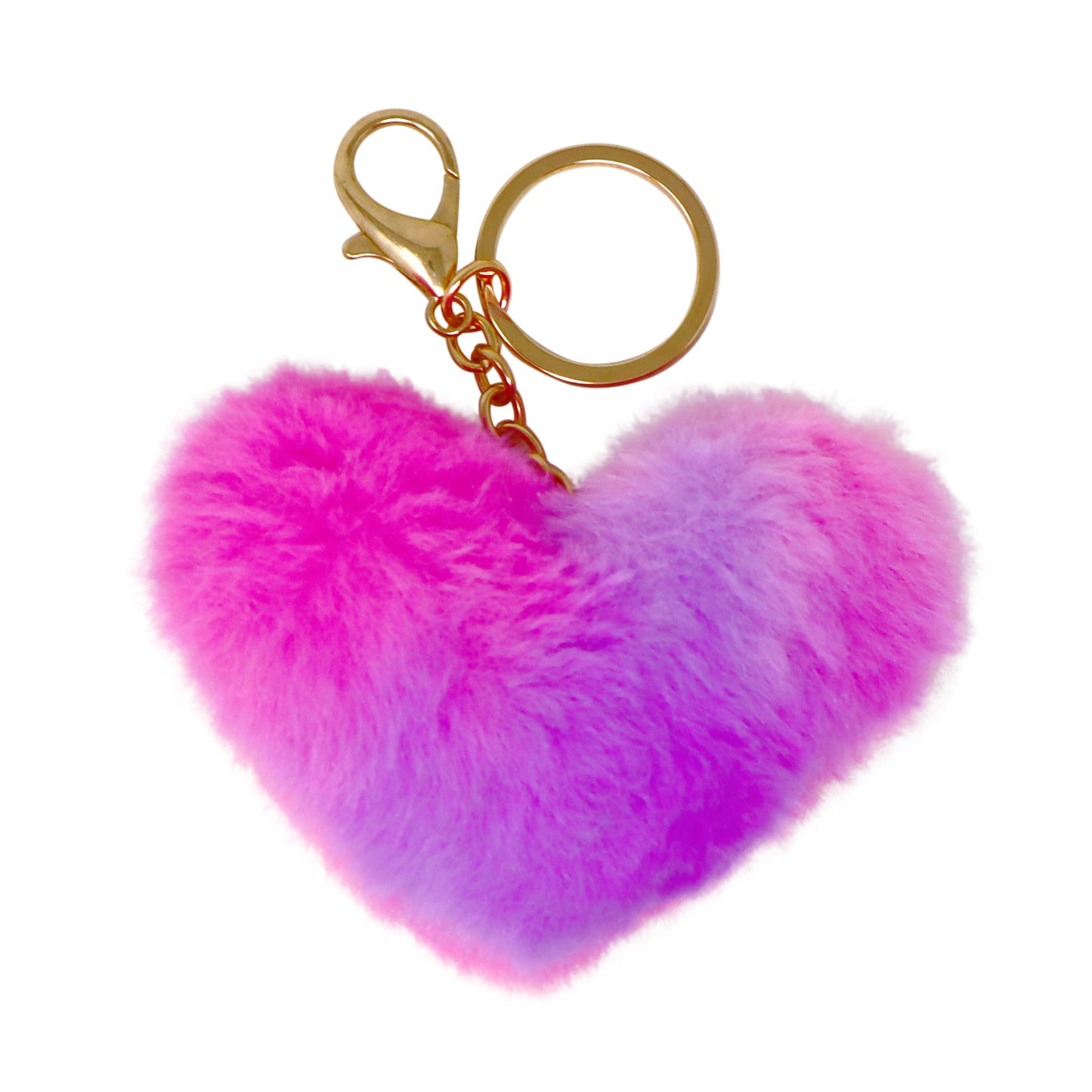 Pink Poppy - Fluffy Heart Key Chain