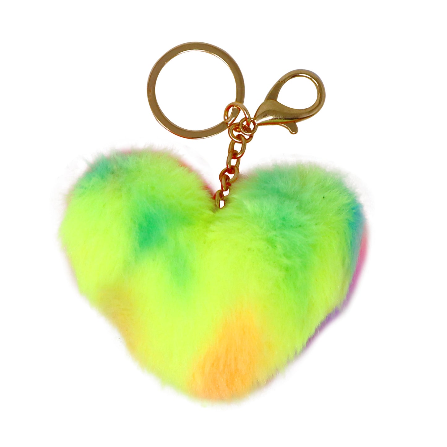 Pink Poppy - Fluffy Heart Key Chain