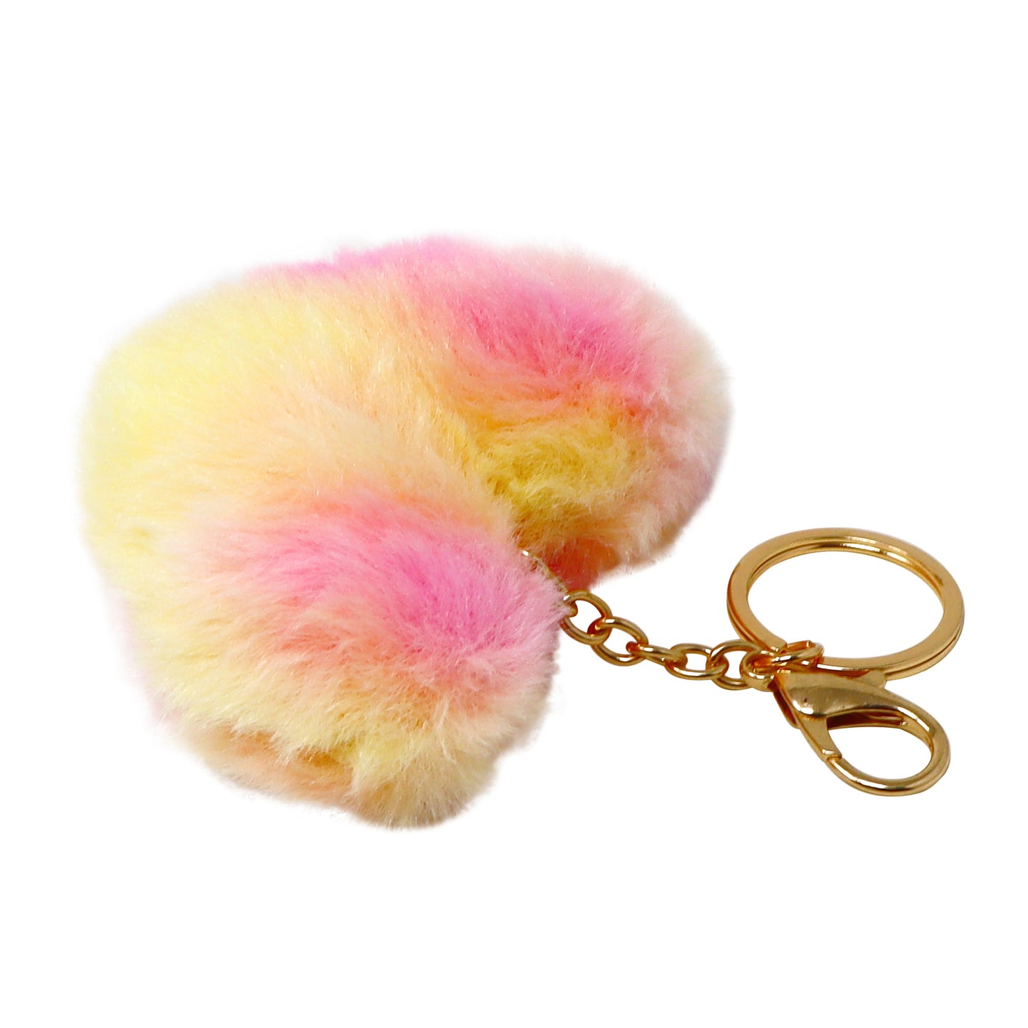 Pink Poppy - Fluffy Heart Key Chain