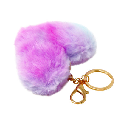 Pink Poppy - Fluffy Heart Key Chain