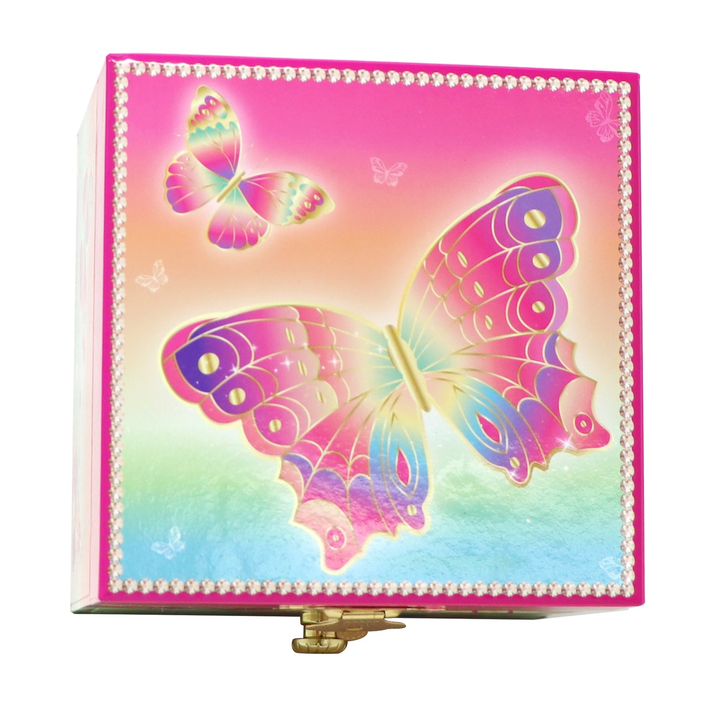 Pink Poppy - Rainbow Butterfly Small Musical Jewellery Box