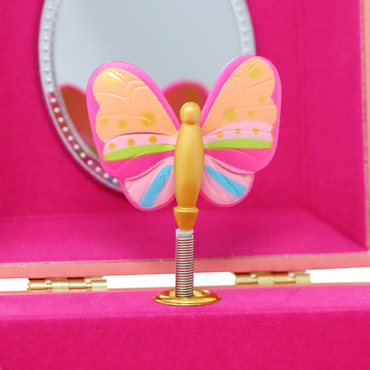 Pink Poppy - Rainbow Butterfly Small Musical Jewellery Box