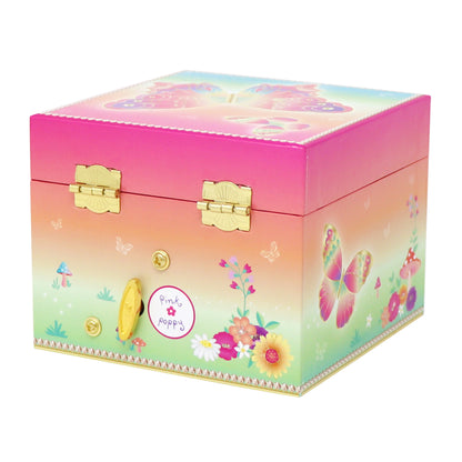 Pink Poppy - Rainbow Butterfly Small Musical Jewellery Box