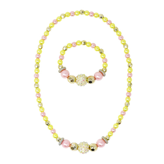 Pink Poppy - Lemon Delight Stretch Beaded Necklace & Bracelet