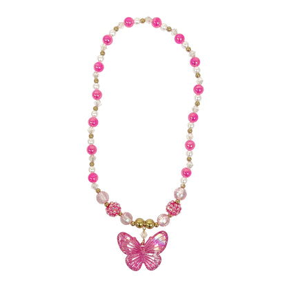 Pink Poppy - Butterfly Necklace