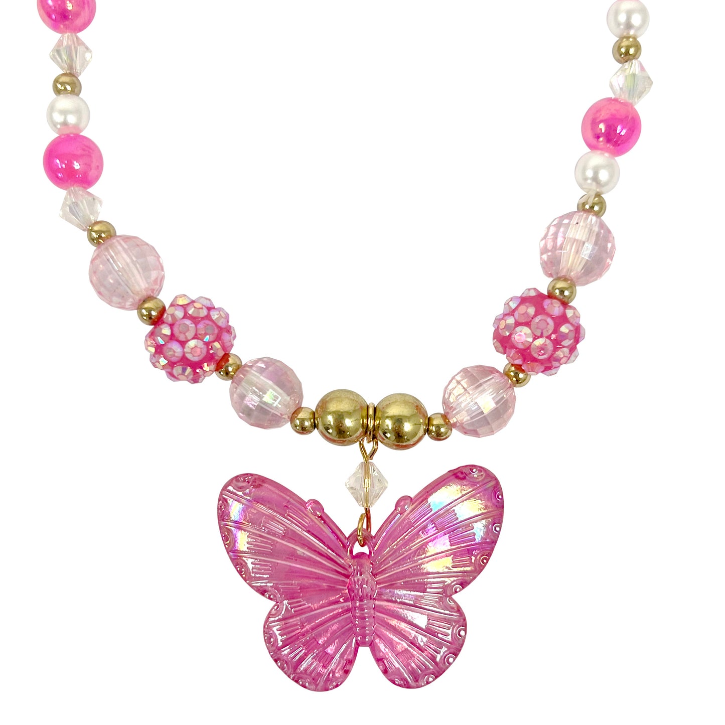 Pink Poppy - Butterfly Necklace