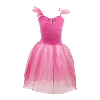 Pink Poppy Princess Rose Velvet Dress with Tulle Skirt