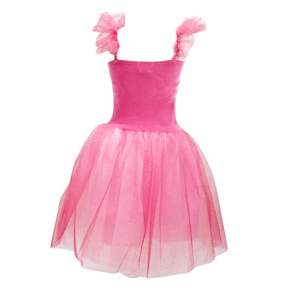 Pink Poppy Princess Rose Velvet Dress with Tulle Skirt