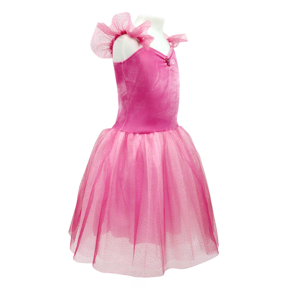 Pink Poppy Princess Rose Velvet Dress with Tulle Skirt