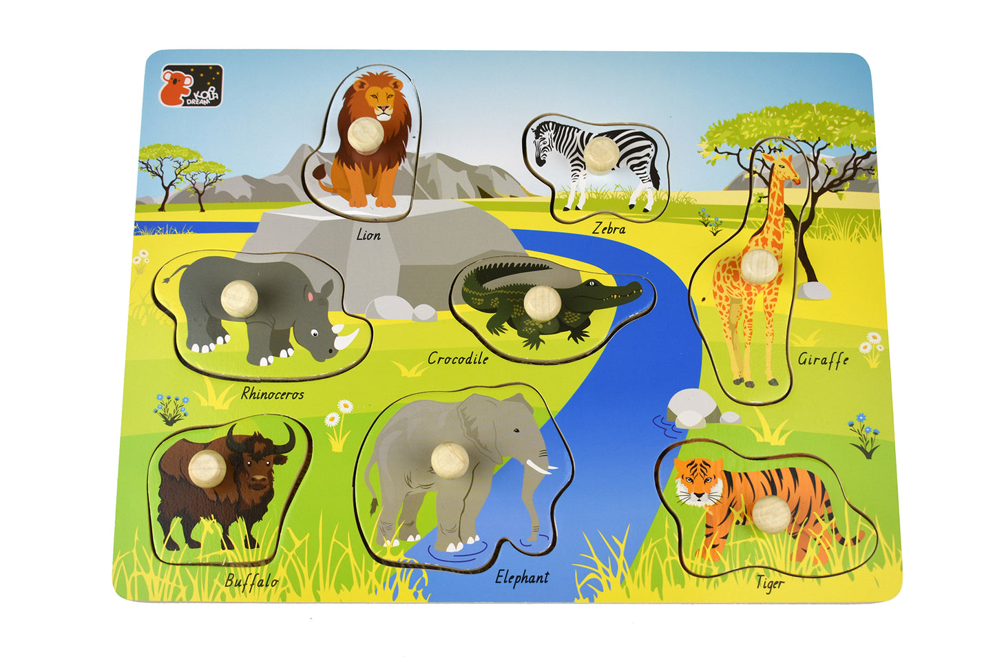 Koala Dreams 2 in 1 Wild Animals Peg Puzzle