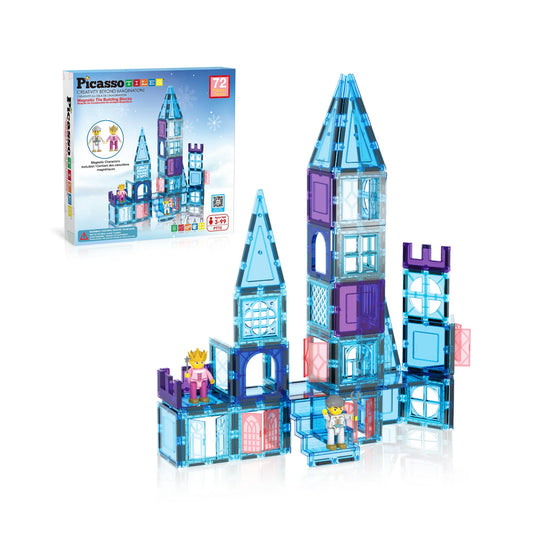 Picasso Tiles - 72pcs Ice Castle Magnet Building Tiles